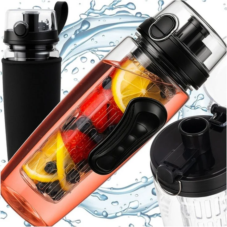Trizand Trinkflasche Wasserflasche Trinkbehälter 1 Liter, sorgt für aromatisiertes Wasser, leicht zu reinigen und hygienisch – Bild 1