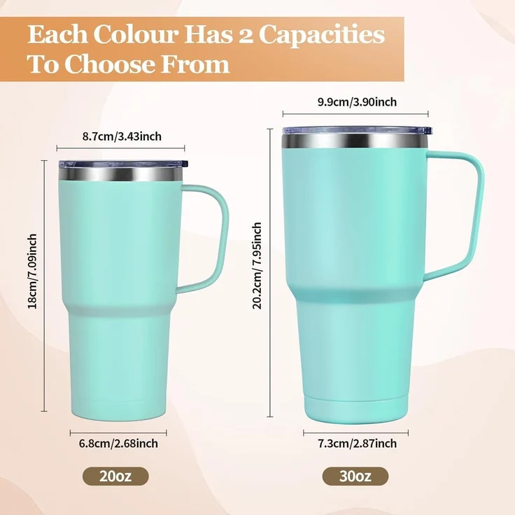 Livole 600ml Thermobecher Vakuum Kaffeebecher Thermo Edelstahl Strohhalm Deckel – Bild 6