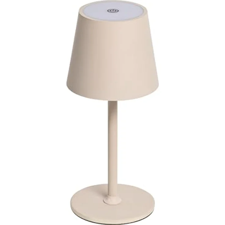 Idena 50152 Touch LED Tischlampe beige, dimmbar mit USB-Anschluss und drei Farbmodi, 24-38 cm höhenverstellbar – Bild 2