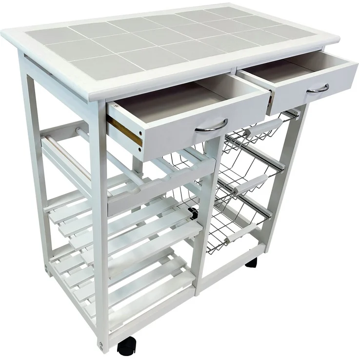 abc HOME Küchenwagen Schubladen, Ablageflächen, Leichtlaufrollen, 76 cm H – Bild 1
