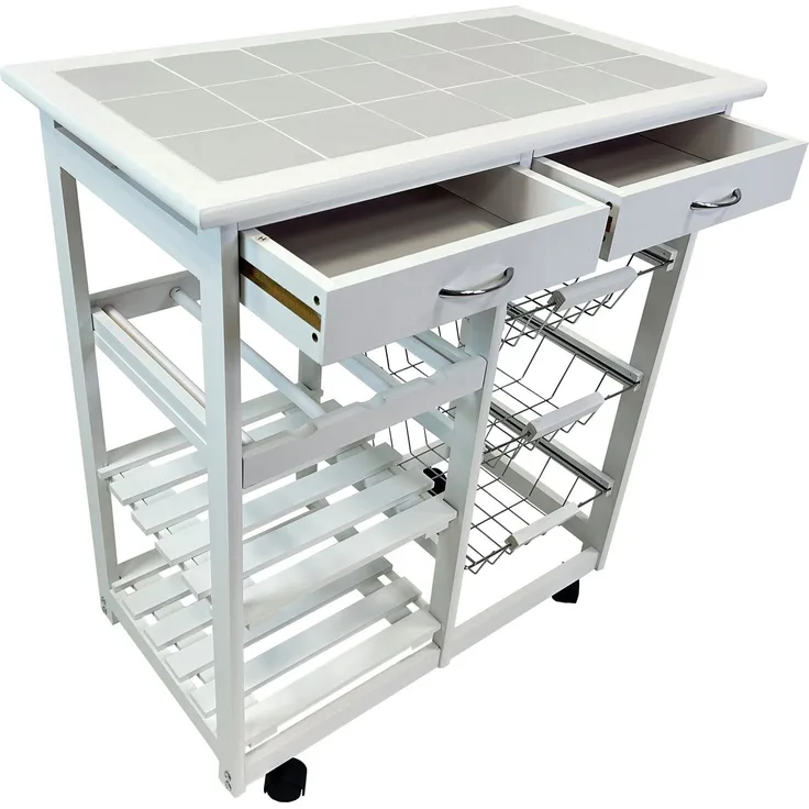 abc HOME Küchenwagen Schubladen, Ablageflächen, Leichtlaufrollen, 76 cm H