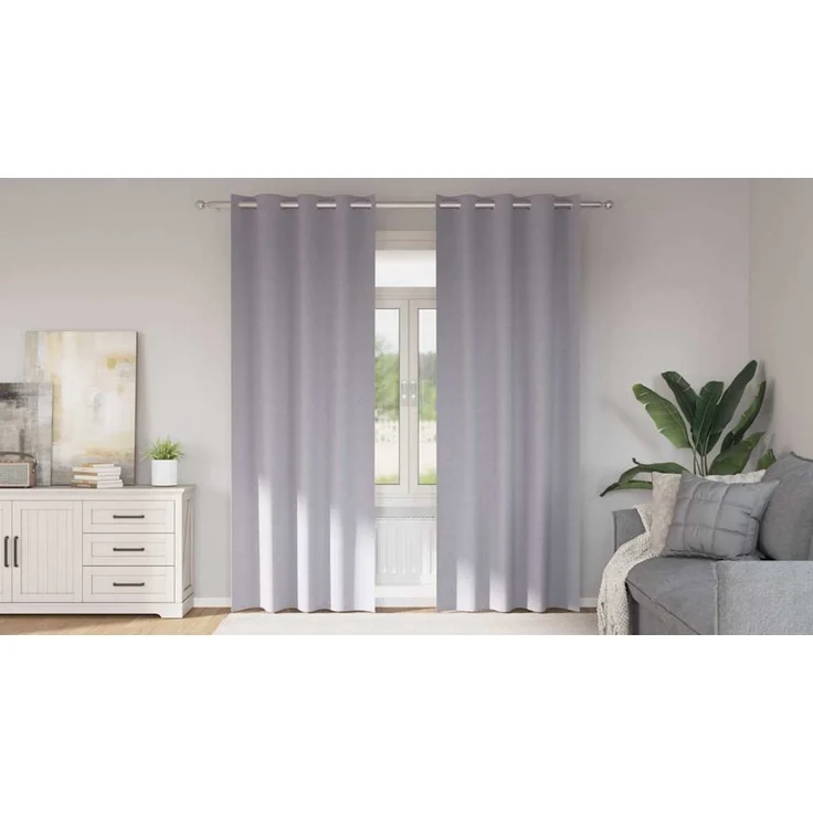 Verdunkelungs-Vorhänge | für Wohnzimmer & Schlafzimmer mit Ringen 2 pcs Metallic Grau – Bild 2