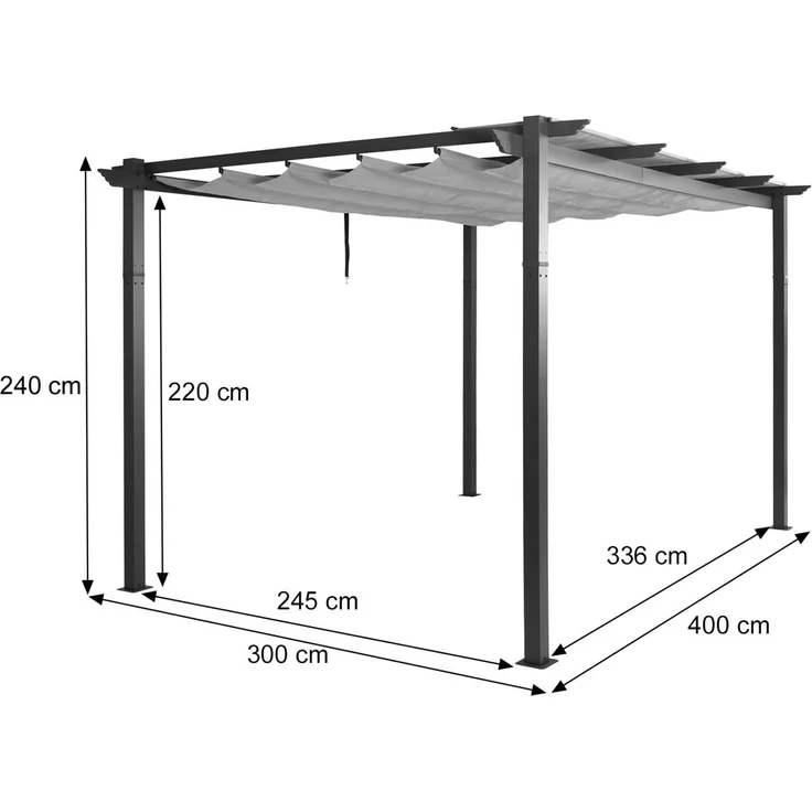 Mendler 'HWC-N93' Pergola, Aluminium anthrazit, 3 x 4 m – Bild 3