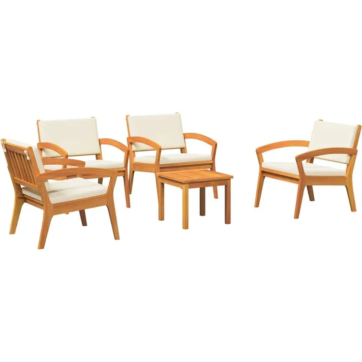 vidaXL Bistrogarnitur mit Kissen 5 pcs Braun Polyester 3328619