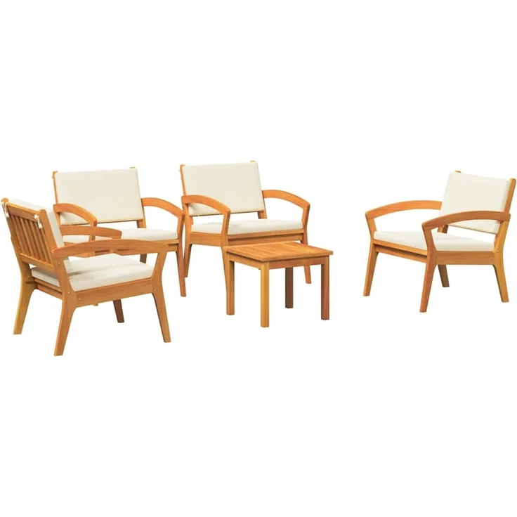 vidaXL Bistrogarnitur mit Kissen 5 pcs Braun Polyester 3328619 – Bild 1