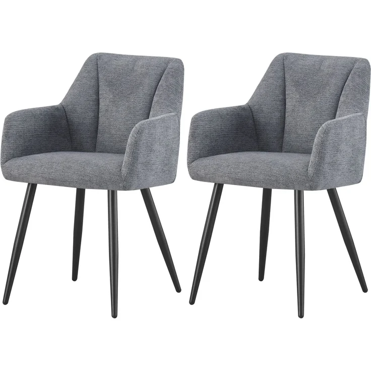 Stuhl 2er Set Barcelona Stühle in Anthrazit - gemütliches Design - B/H/T: 55x82x62 cm – Bild 1