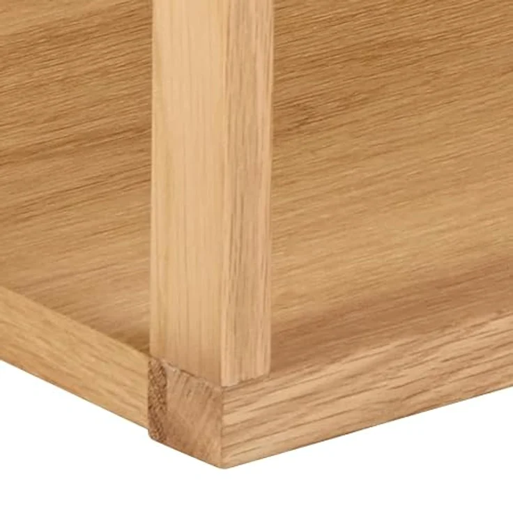 AC Design Furniture Hailey Quadrat Wandregal, Korpus und 3 Böden Eiche Ölbehandelt Furnier mit wandmontierung, 67x31x69 cm, Natürlich – Bild 6