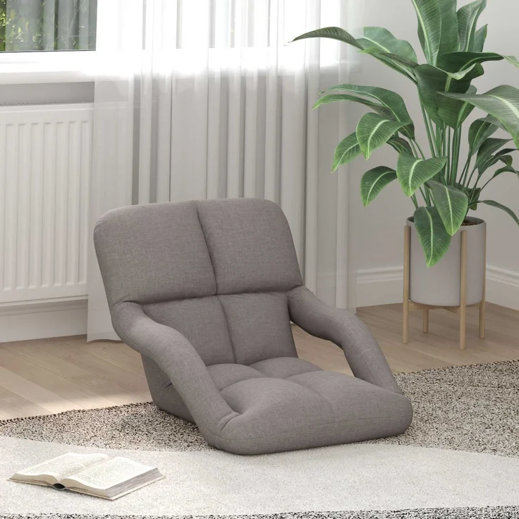 vidaXL Verstellbarer Fußsessel Taupe 58 x 62 x 58 cm Stoff 42028129 – Bild 1