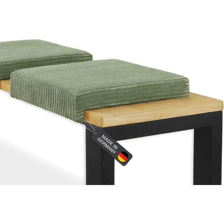 Lycce Bankauflage Klemmkissen mit Leiste - Cord, Polsterung, rutschfest Salbeigrün 8x40x38cm – Bild 2