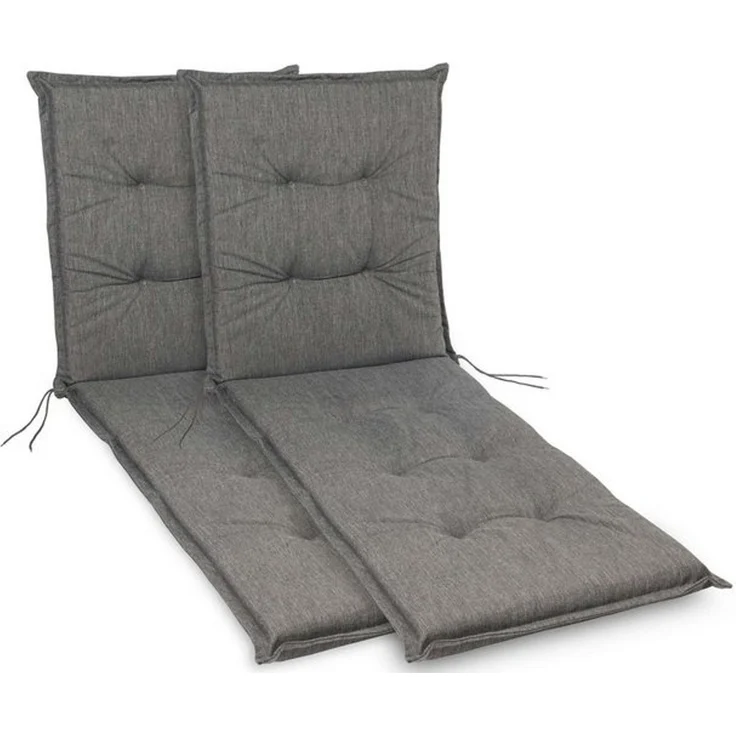 sunnypillow Liegenauflage Polsterauflagen für Gartenliege 190 x 60 x 9cm, 2 Stück Grau UV-Lichtecht – Bild 4