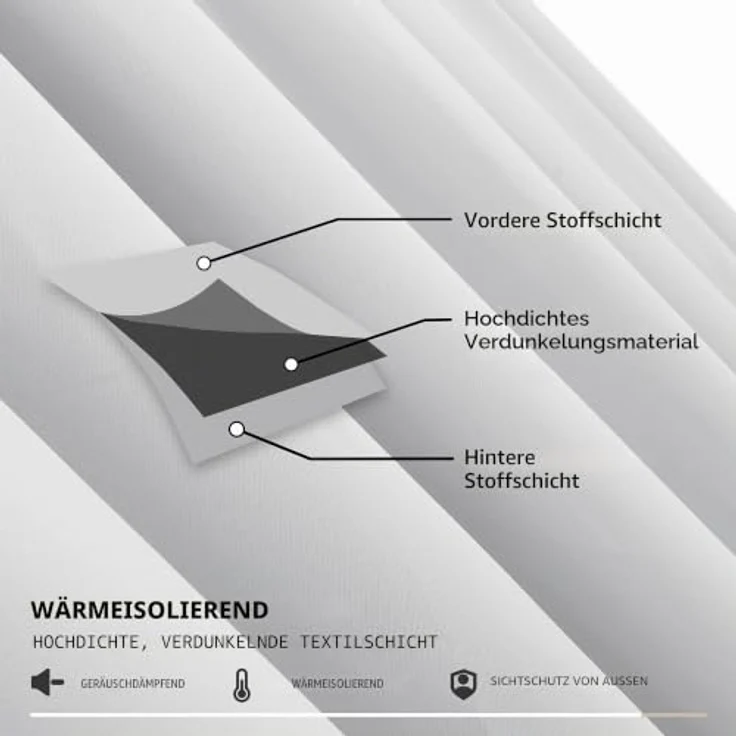 Deconovo Vorhang Blickdicht mit Kräuselband Hitzeschutz Gardine Silber Grau | 2er Set, H 290 x B 140 cm, Schlafzimmer Gardinen, für Schlafzimmer, Thermal Curtains, Sichtschutz, UV-schutz, Übergardinen – Bild 6