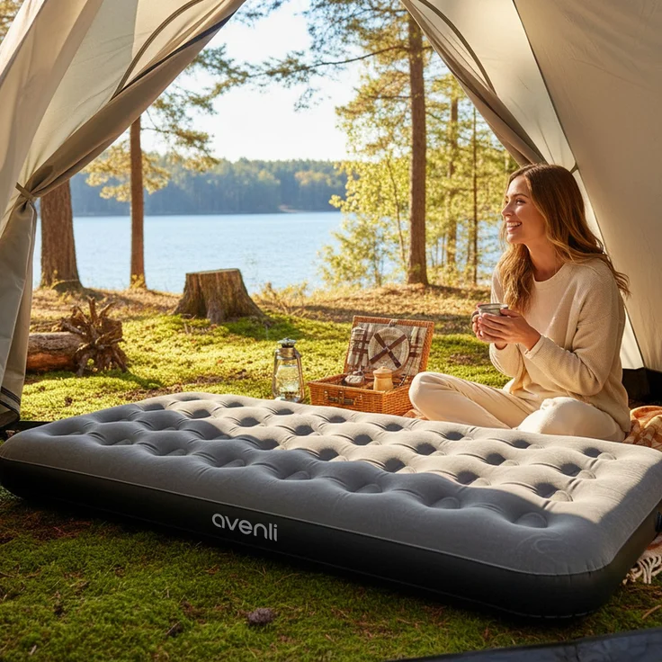 Avenli Luftmatratze Camping CloudCoil grau 191x99x22cm – Bild 4