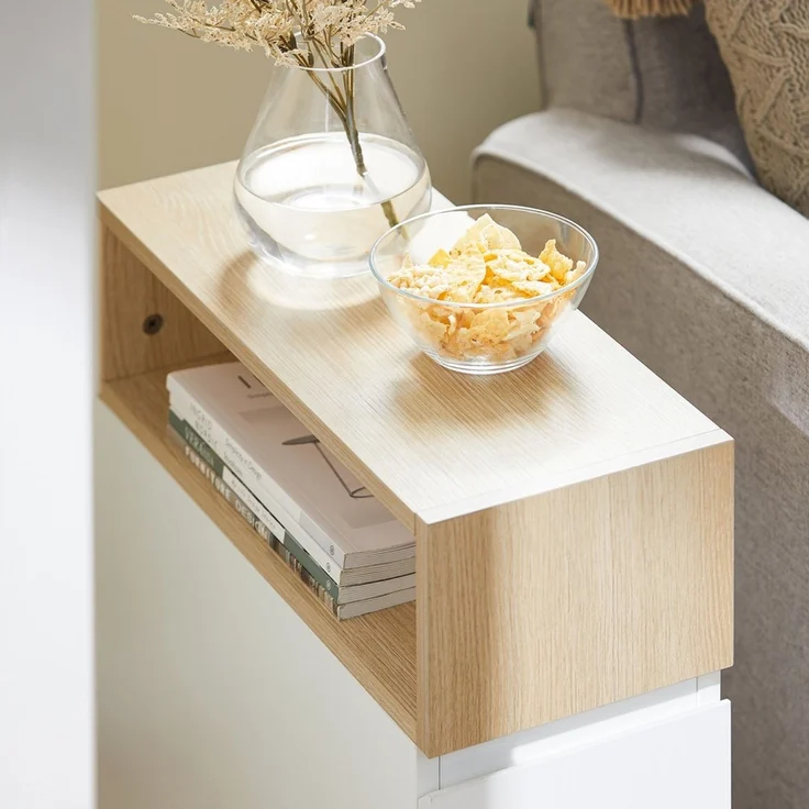 SoBuy FBT155-WN Nachttisch, Spanplatte, Melamin, Weiß, 50 x 61 x 20 cm – Bild 8