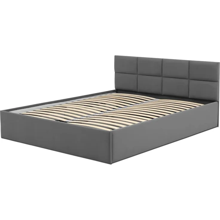 Polsterbett Monos 160x200 mit Bettkasten! Doppelbett mit Lattenrost! Best Stauraumbett! (Trinity 15), Mon1