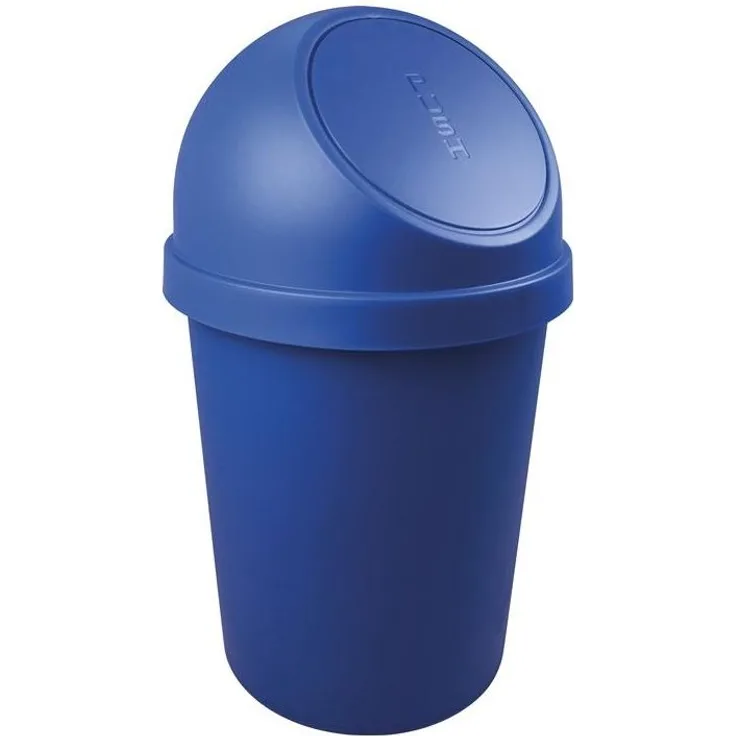 Helit Abfallbehälter 45l Kunststoff mit Push-Deckel blau