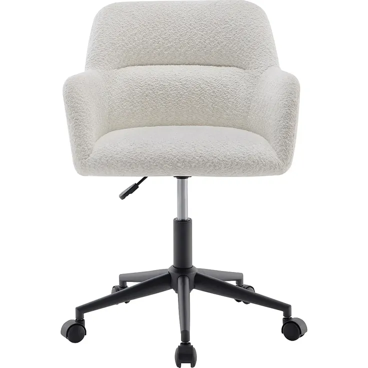 Vente-unique - HEKA Office chair StoffStoffSamt Weiß - B 59 cm x H 86 cm76 cm x L 59 cm – Bild 2