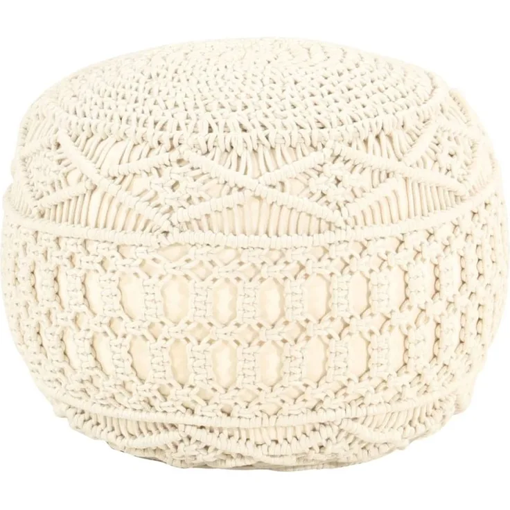 vidaXL Makramee Sitzpuff Handgefertigt 45x30 cm Baumwolle 324001