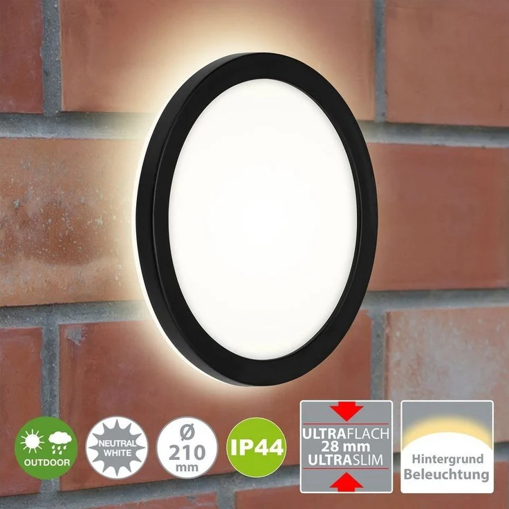 Di-Ka LED Außen-Deckenleuchte Frankfurt 8 W 21 cm Backlight – Bild 3
