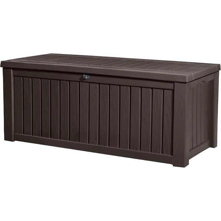 Keter Kissenbox Rockwood, braun, 570l Fassungsvermögen, Außenmaße: 155 x 72,4 x 64,4 cm, Auflagenbox wasserdicht, für Outdoor geeignet, Keterbox – Bild 1