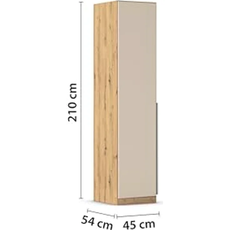 Rauch Möbel Alabama, Kleiderschrank für Schlafzimmer, Kinderzimmer, Wohnzimmer, Garderobe, Flur, 1-türig, mit Zubehör Basic, Farbe Beige/Eiche Artisan. Holz, Breite 47 cm – Bild 3