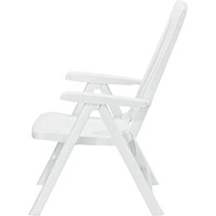 Sieger Palma Klappsessel 4 fach verstellbar, Vollkunststoff Weiß 62 x 105 x 67 cm – Bild 5