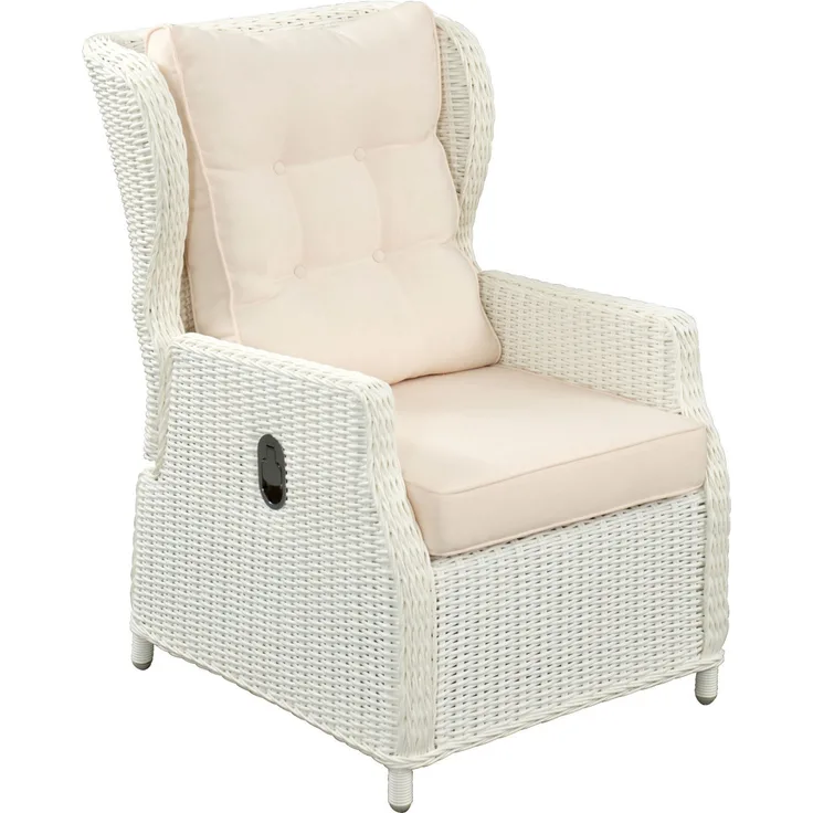 Inko Lounge-Sessel Leona Rattanoptik Loungesessel Gartensessel Rattanoptik weiß