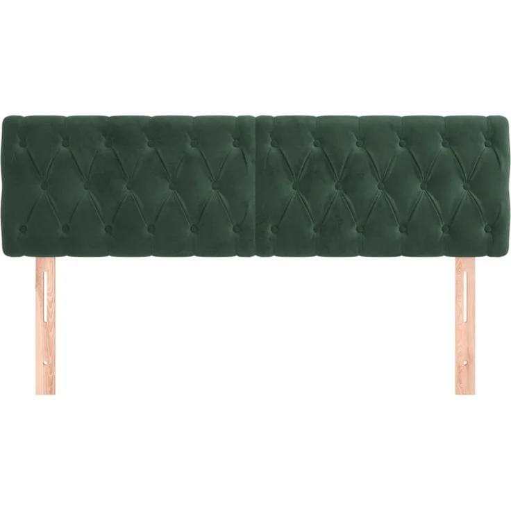 vidaXL Kopfteile 2 Stk. Dunkelgrün 80 x 7 x 78/88 cm Samt 346365 – Bild 3