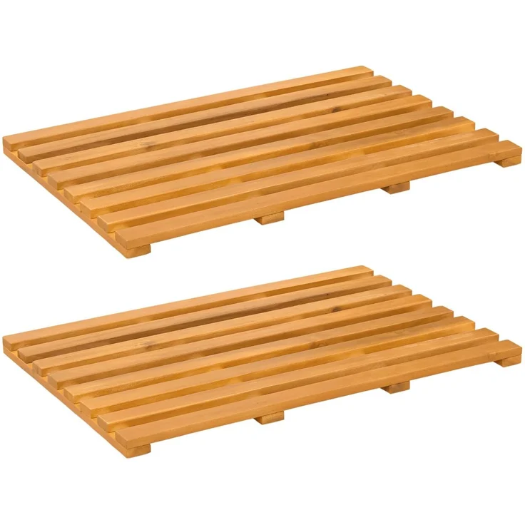 vidaXL Badematte 2 stk. Natur 56 x 37 cm Massivholz Akazie 42025258 – Bild 2