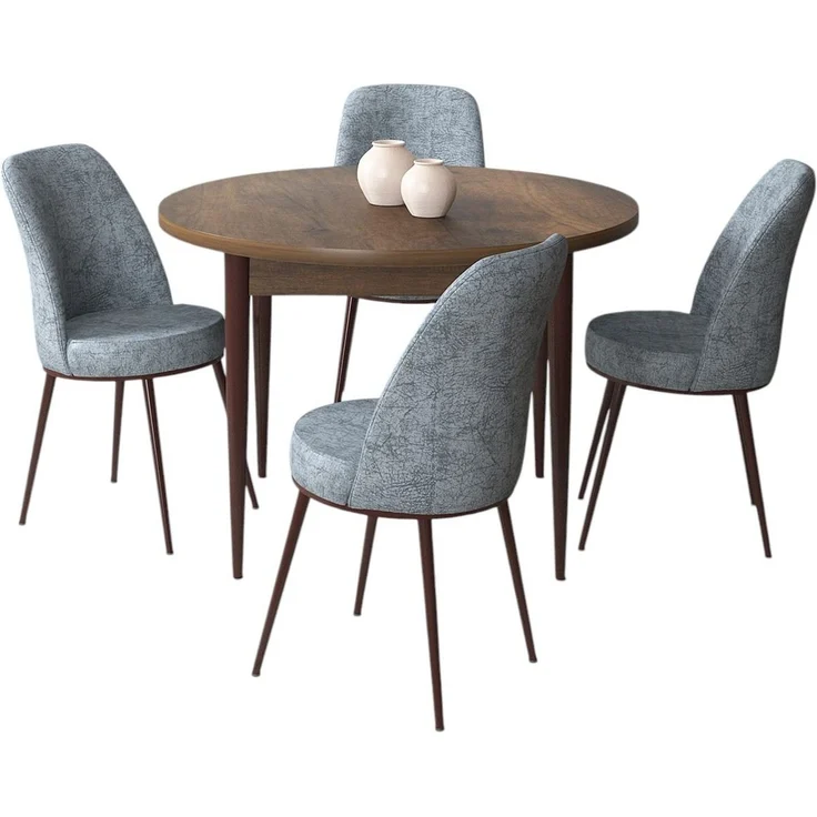 Skye Decor 'Tor - Baroque, Grey' Essgruppe (5-teilig), Barock / Grau, 90 x 75 x 90 cm – Bild 2