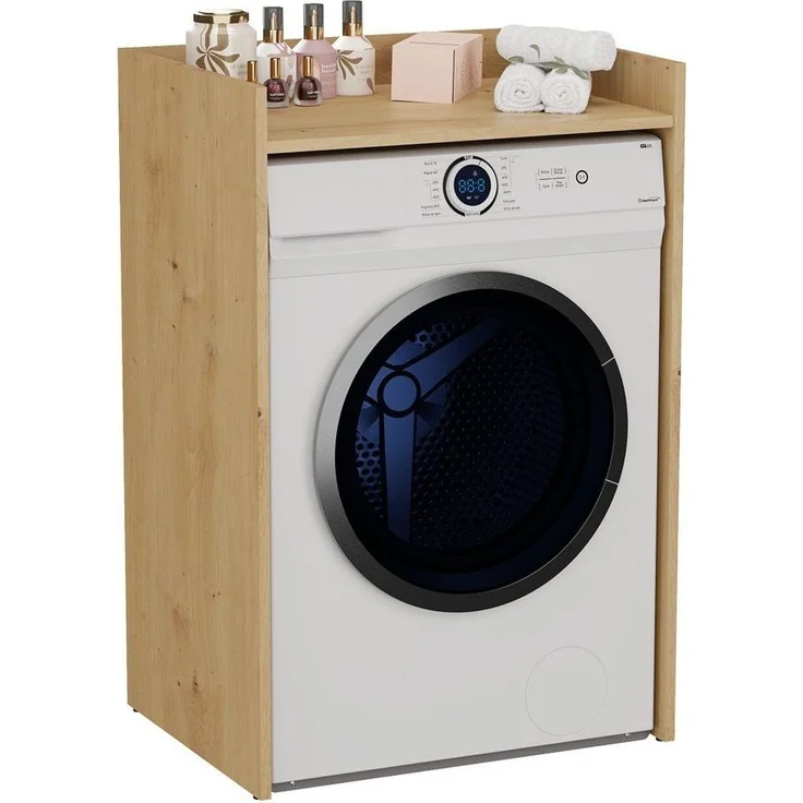 ibonto WASCHMASCHINENUMBAUSCHRANK HANDWERKLICHE EICHE 64x97,5x50 cm (H 97.5 x T 50 x B 64 cm) – Bild 2