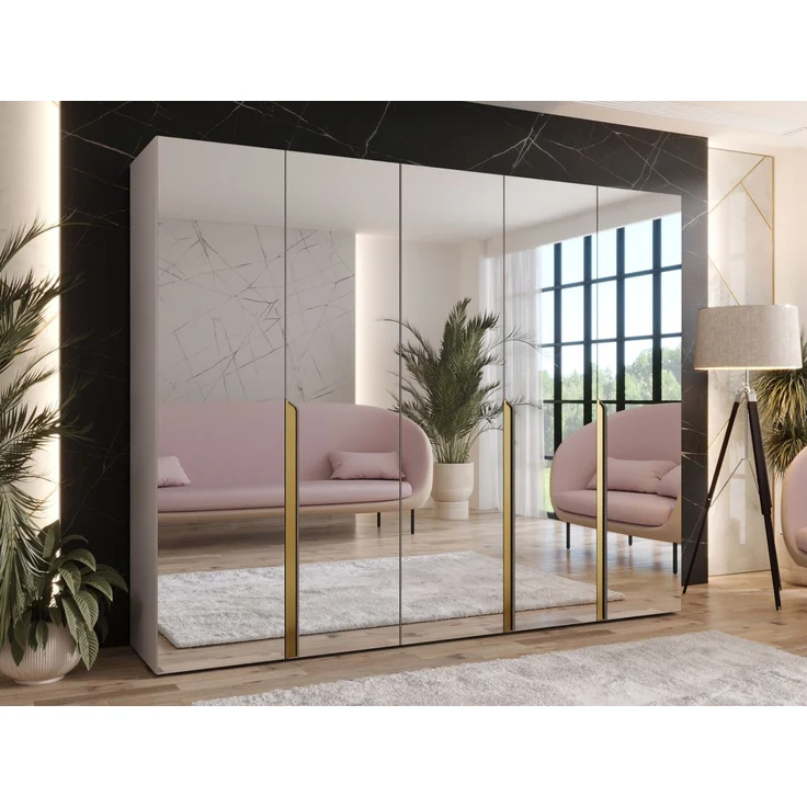 Kleiderschrank Veluna III 250 (Farbe: Cashmere / Cashmere + Gold) – Bild 2