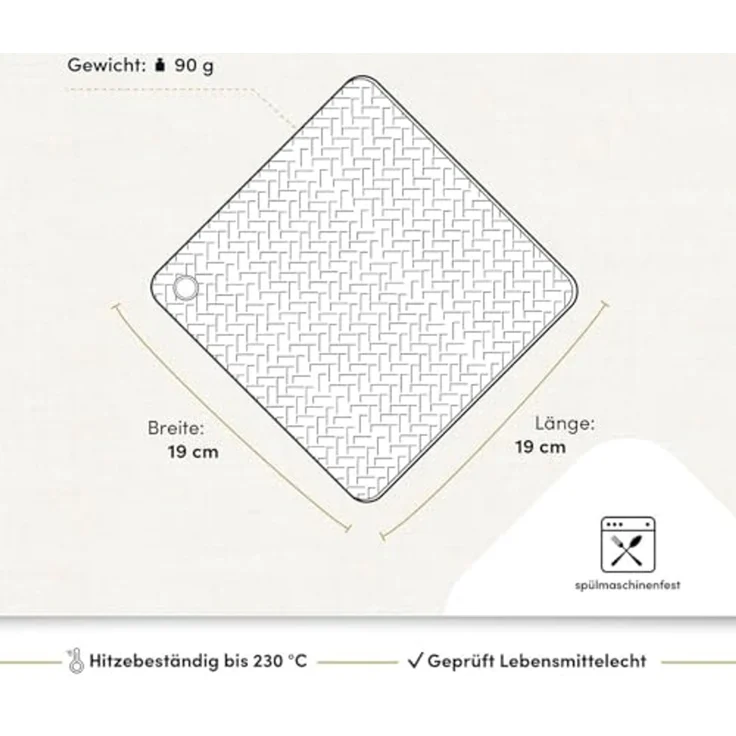 Hoffmann Germany Topfuntersetzer Silikon 2-in-1 Untersetzer & Topflappen 19×19 cm, anthrazit, Zubehör für alle Töpfe und Pfannen, 1-tlg, 230°C, spülmaschinenfest, rutschfest, lebensmittelecht – Bild 3
