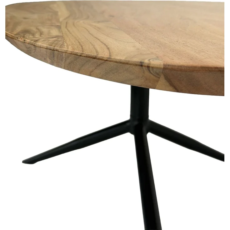 FINEBUY Couchtisch FB112559 Akazie Massivholz 87x50 cm Sofatisch mit Metallgestell (Eleganter Materialmix aus Holz und Metall), Handgefertigt im modernen Stil – Bild 4
