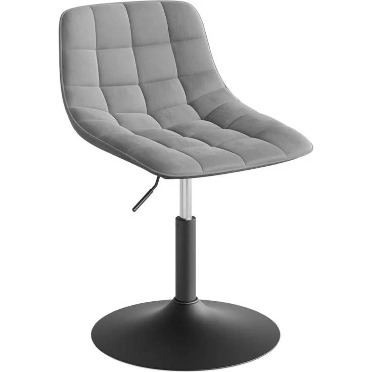 WOLTU 1 X Verstellbarer Sitzhocker Stuhl Arbeitshocker Bürohocker Esszimmerstuhl Schminkhocker Kommerzieller Shop Mehrzweck 360° Schwenken Samt Hellgrau Sitz 38-49. 5cm Hoch