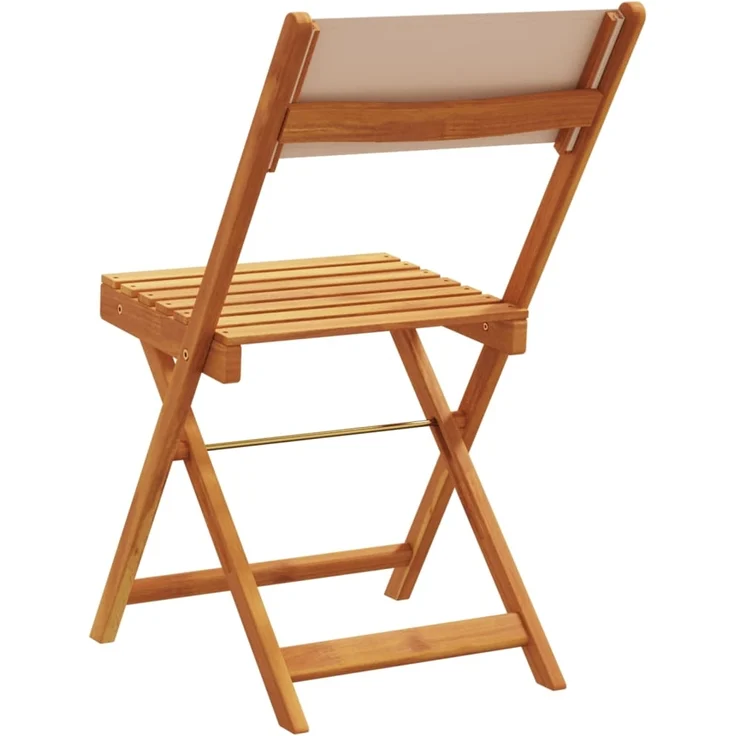 vidaXL Gartenstühle 4 Stk. Klappbar Taupe Stoff und Massivholz 3214616 – Bild 5