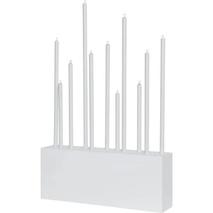 Kerzenleuchter Buzz 11 Lichtquellen Holz Metall weiß H 43cm