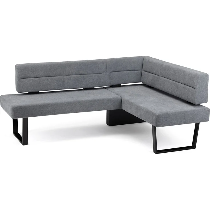 Eckbankgruppe Modern Doralyn 2 für 7 Personen Microfaser Schwarz/Grau – Bild 4