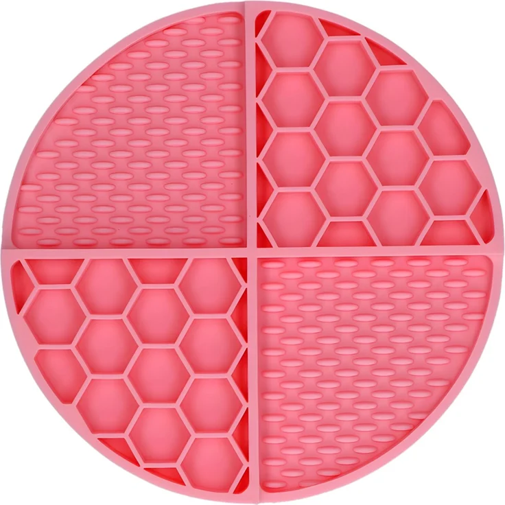 Eat Slow Live Longer runde Leckmatte mit tiefen Fächern rosa, Durchmesser: 21 cm – Bild 2