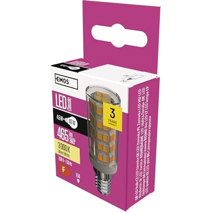 EMOS LED Lampe JC 4,5 W, E14 Sockel, 465 lm, Warmweiß 3000 Kelvin, 30.000 Stunden Lebensdauer, 300° Abstrahlwinkel, CRI min. 80 – Bild 1