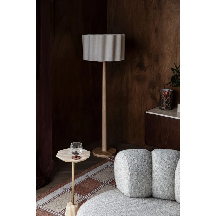 Stehlampe Scallop mit Jute-Lampenschirm, Gummibaumholz von Dutchbone – Bild 9