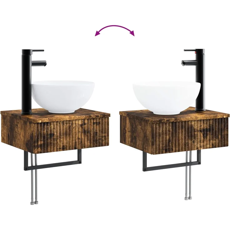vidaXL Badezimmerschrank-Set 5 stk. Räuchereiche 33 x 34,5 x 100 cm 3405968 – Bild 10