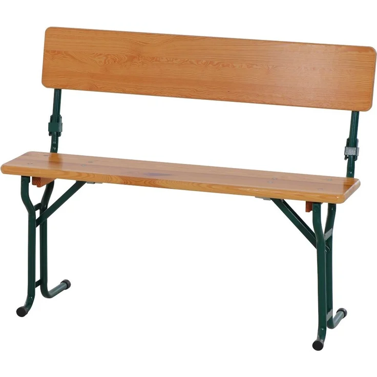Fun Star Festzeltgarnitur mit Rückenlehne, 3-teilig, Holz natur / Stahl grün, 79 x 50 x 110 cm – Bild 7