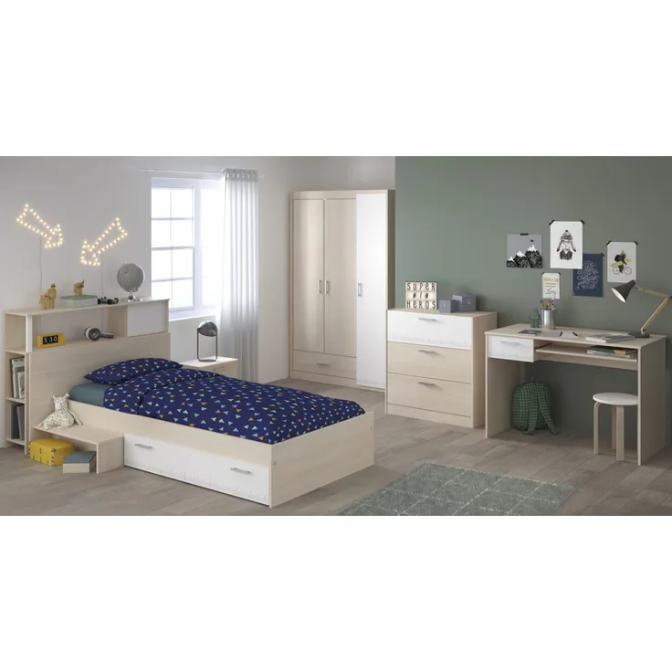 Parisot Kinderzimmer Charly in Akazie und weiß Jugendzimmer Set 6-tlg.