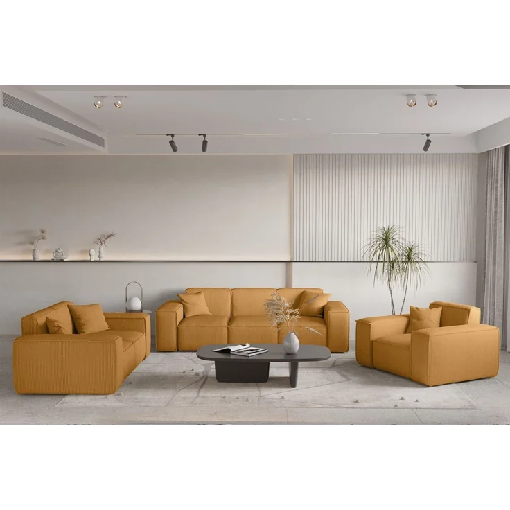 Sessel Designersessel CELES PREMIUM in Stoff Scala Senfgelb – Bild 5