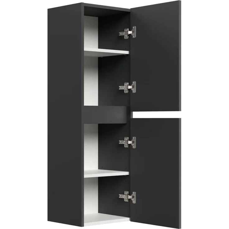Badezimmer Hochschrank 112cm Softclose Taifun Wandmontage weiß Hgl : Weiss hochglanz – Bild 8