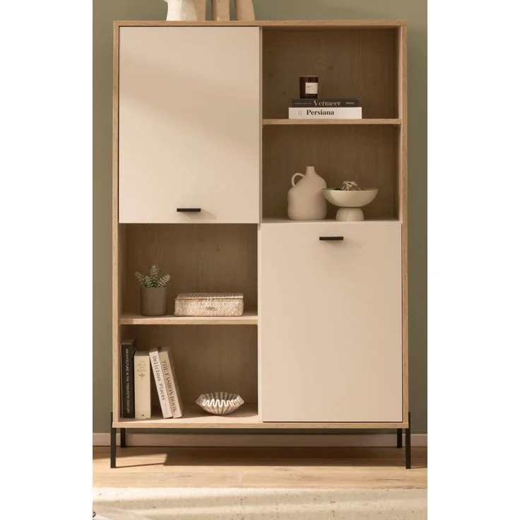 Regalschrank Ingar in Kaschmir und Eiche 105 x 160 cm – Bild 2