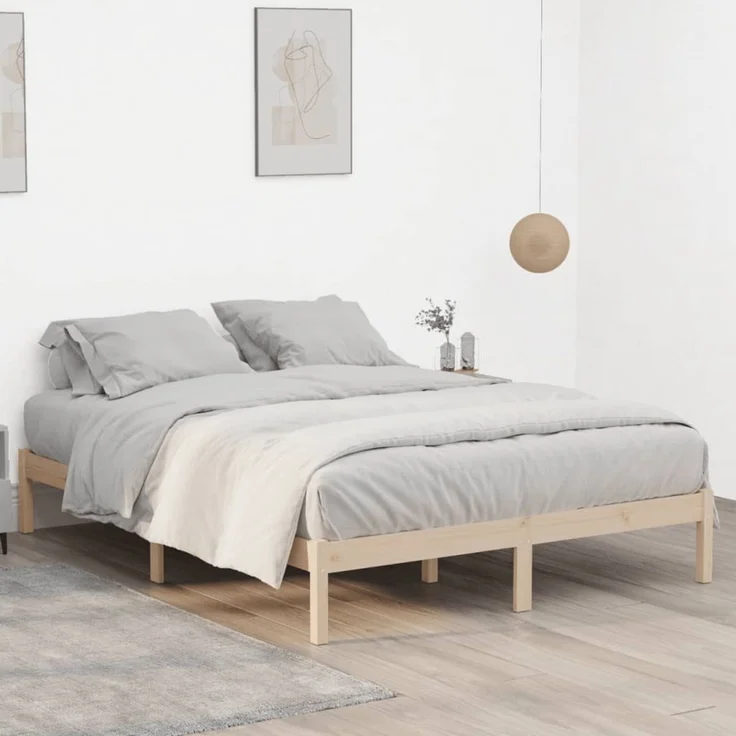 vidaXL Massivholzbett ohne Matratze 152x203 cm Kiefer 822459 – Bild 3