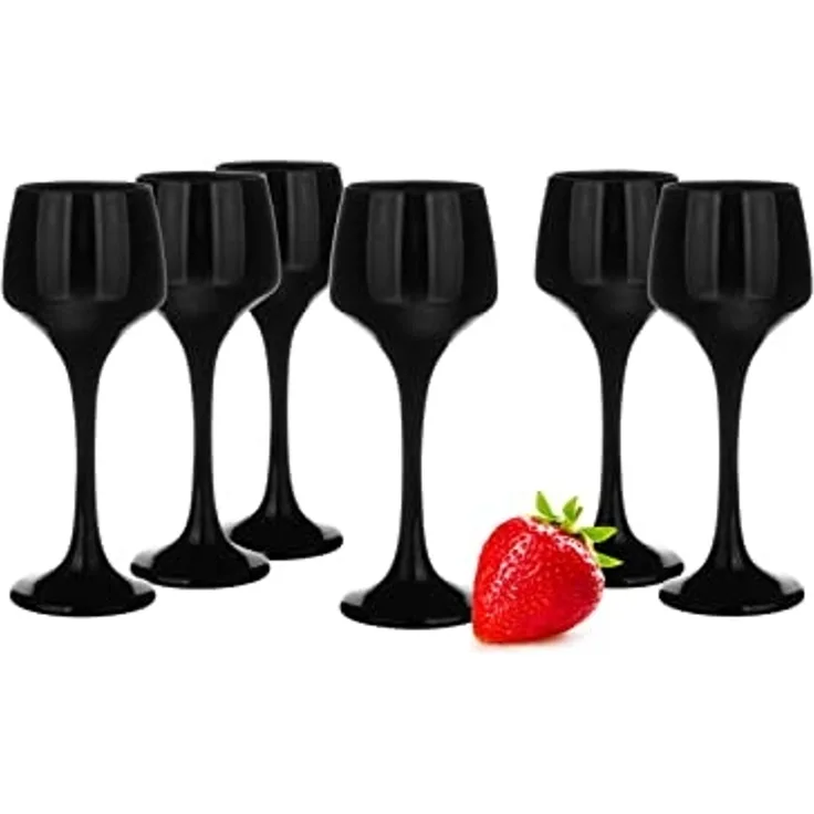 6 schwarze Likörgläser 75ml Schnapsgläser Aperitif Shots Stamper Tequilagläser Obstlerglas