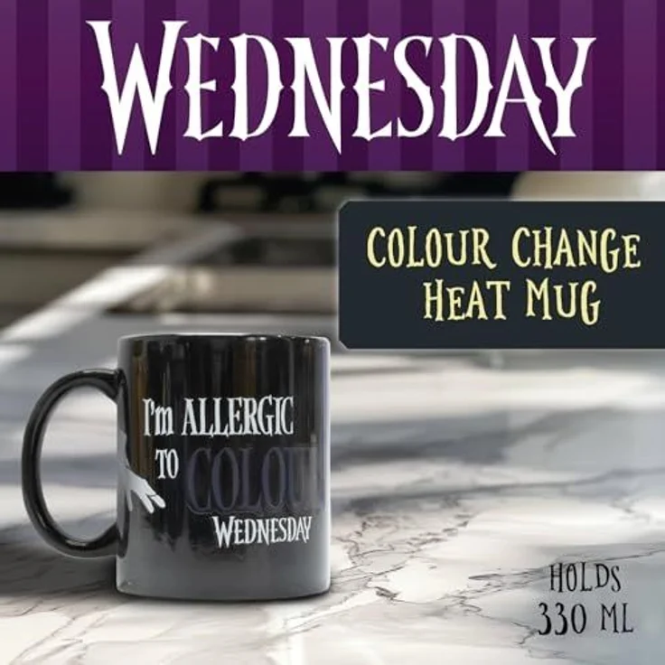 Mad Monkey Tasse Wednesday Addams Kaffeebecher mit Wärmeeffekt Zaubertasse Ophelia – Bild 2