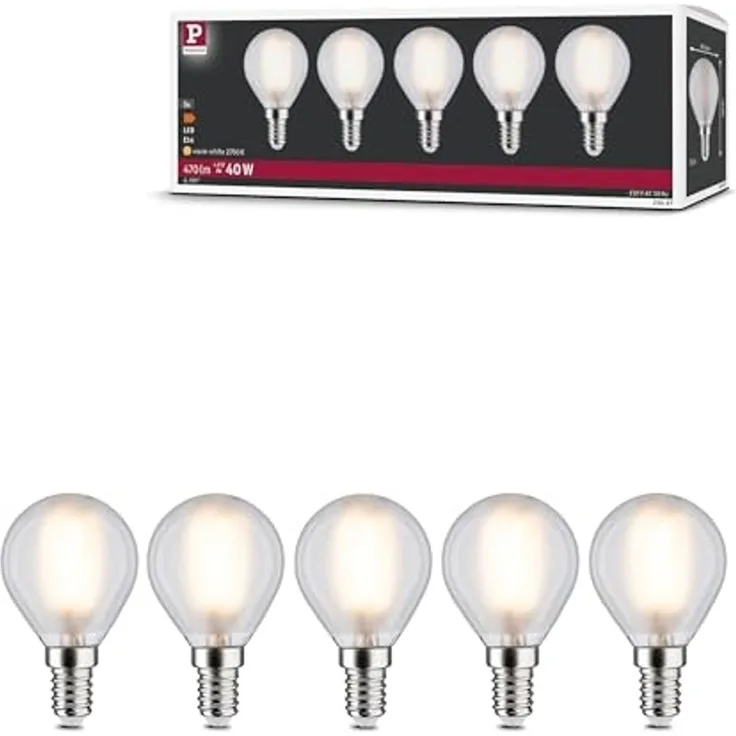 Paulmann 29097 Filament 230V LED Tropfen E14 5er Pack 2700K matt